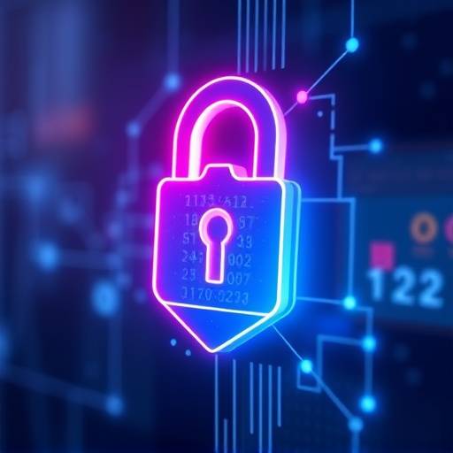 Data security concept with lock and shield