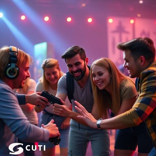 Teamwork in a cooperative video game, showing players collaborating.